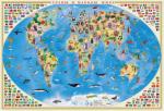 Карта Мира настенная в тубусе. Страны и народы мира. 101х69 см. ЛАМ ГЕОДОМ