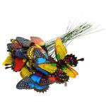 Декор "Бабочка" 15 см, на проволке 30 см, цвета микс (Китай)