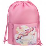 Мешок для обуви 1 отделение Мульти-Пульти Unicorn, 340*420мм, карман на молнии, розовый, МО_45945