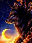 Волк среди туч и луны