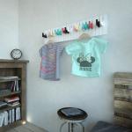 QWERTY Вешалка "Вена" цвет белый (крючки разноцвет.), 60х14,5х1,9см  /1