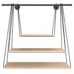 QWERTY  Подвесная полка "Трехъярусная", черная, 67,5*15*62 см / 8