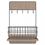 QWERTY  Подвесная полка-вешалка с корзиной, черная, 32*12*50  см / 4