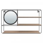 QWERTY  Подвесная полка-зеркало "Горизонт", черная,  50*10*30 см / 4