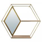 QWERTY  Подвесная полка-зеркало "Ромб", золото, 46*10*40 см / 4