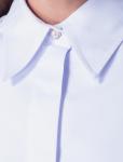 Блузка полуприлегающего силуэта в стиле "смокинг" с двойными деталями спереди
