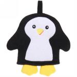 Мочалка-варежка для тела "Water Magic - Пингвинёнок Оскар", цвет черный, 20*21см (ZIP пакет)