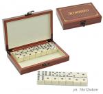 Домино пластиковые фишки в деревянной коробке 19x12х4 см / 5010DX-1 /30/