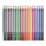 Карандаши цветные BRAUBERG "БАБОЧКИ", 24 цвета, трехгранные заточенные, корпус с полосками