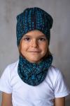 Комплект "Матрица Синий" (шапка + снуд)