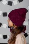 КМ "Капельки Бордо" (шапка+снуд)