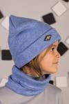 Комплект "Ангора Голубой" (шапка + снуд)