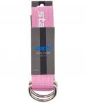 Ремень для йоги YB-100 183 см, хлопок, розовый пастель
