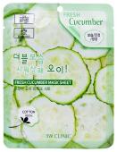 3W CLINIC FRESH CUCUMBER Тканевая маска для лица с экстрактом огурца, 23мл