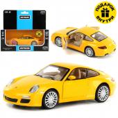 Машина металлическая  Porsche 911 Carrera S (997)  1:32, звук/свет, двери откр., инерционная, с подарком