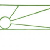 Заборчик садовый "Солнце" 45*67*335см (5 деталей)