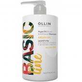 Oln390589, OLLIN BASIC LINE Шампунь для сияния и блеска с аргановым маслом 750 мл/ Argan Oil Shine & Brilliance