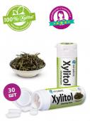 Xylitol Chewing Gum - Жевательная резинка с ксилитом, Green Tea (Зелёный чай), в баночке