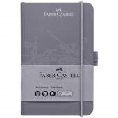 Бизнес-блокнот А6, 194л., Faber-Castell, матовая ламинация, тиснение ВД-лаком, цвет бархатный серый, 10-027-827