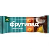 Фрутилад ДЖУНГЛИ В ШОКОЛАДЕ 40 г. – батончик из фруктов с кокосовой стружкой и цукатами ананаса, залитый шоколадной глазурью