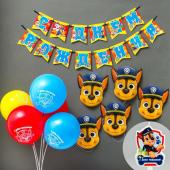 Набор для праздника гирлянда, свеча, шарики 5 шт, маски 5 шт Paw Patrol