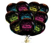 Воздушные шары  25 шт, 12"/25см "С Днём Рождения"