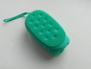 Губка-мочалка силиконовая/Щетка антицеллюлитная для массажа green