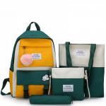 340-3 зел/желт Комплект сумок для девочек (40х30х12)