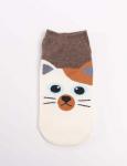Короткие носки р.35-40 "Little friends" Рыже-белый котик