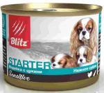 Blitz консервы для щенков Индейка с цукини Нежное суфле 200г Sensitive Starter Блиц