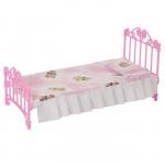 Мебель Кровать розовая с постельным бельем С-1427 Огонек