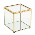 Шкатулка-куб с зеркальным дном 12х12х12см, стекло, металл