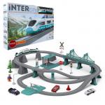 1TOY InterCity Express "Туристический поезд" 103 детали, 3 машинки