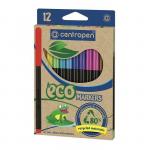 Фломастеры Centropen ECO MARKERS классические 12 цветов, легко смываемые, круглая карт. упак.