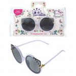 Lukky Fashion Солнцезащитные очки для детей "Кошачий взгляд" с декором из страз, цвет оправы белый
