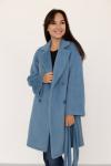 *Пальто женское демисезонное 24780 (голубой/тедди)
