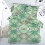 Комплект постельного белья 1,5-спальный, бязь ГОСТ (Калейдоскоп, зеленый)
