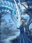 "Девушка и дракон" Набор для выкладывания стразами