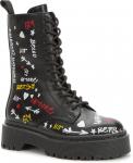 BETSY черный/разноцветный иск. кожа детские (для девочек) ботинки (О-З 2022)