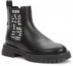 BETSY черный/белый иск. кожа/текстиль детские (для девочек) ботинки (О-З 2022)