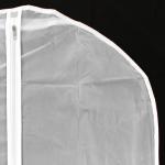 Чехол для одежды 60х90см полупрозрачный ПВХ, на молнии "Кристалл" белый (Китай)