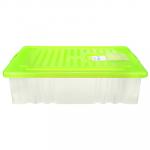Контейнер для хранения пластмассовый "Darel-box" 36л, 61х40х17см, на колесах, ручки-клипса, зеленый (Россия)