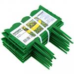 Заборчик-ограждение пластмассовый, 310х14 см, 13 секций, h ножек 10 см, зеленый (Россия)