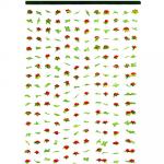 Штора межкомнатная 90х180 см "Листья с розами" зеленый, 12 нитей, картонная коробка (Китай)