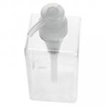 Дозатор для жидкого мыла акриловый "Белая лента-Б" 500мл, 6,5х6,5см h15,5см, противоударный (Китай)