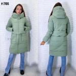 Болоневое пальто трансформер 7705 фисташка DIM