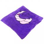 Подушка декоративная 32х35 см "Единорог" фиолетовый, плюш с вышивкой, на молнии (наполнитель синтетический) (Китай)