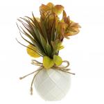 Цветочная композиция "Флора" 21см, в керамической вазе д8,5см h10см, цвета микс (Китай)