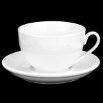 "Белье" Чашка чайная фарфоровая 240 мл, д9,3 см h6 см, с блюдцем д14 см (Китай)