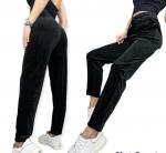 Спортивные штаны женские 2502 "Однотон-Велюр" Черные